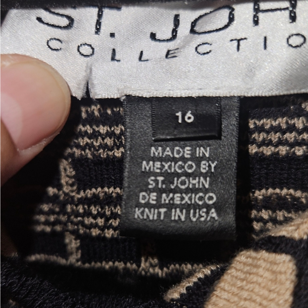 St. John Collection Wool Blend Quiltrd Knit Jacket, Size 16, EUC - Picture 7 of 9